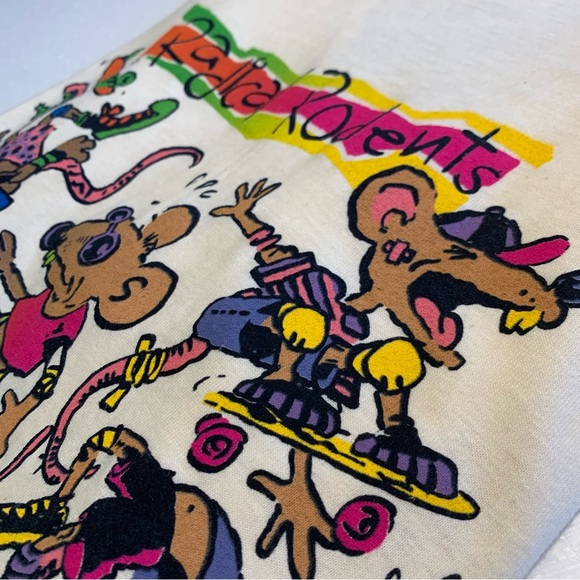 VINTAGE | RARE Deadstock ’86 OP Single Stitch US Made ‘Radical Rodents’ Tee - Picture 15 of 16